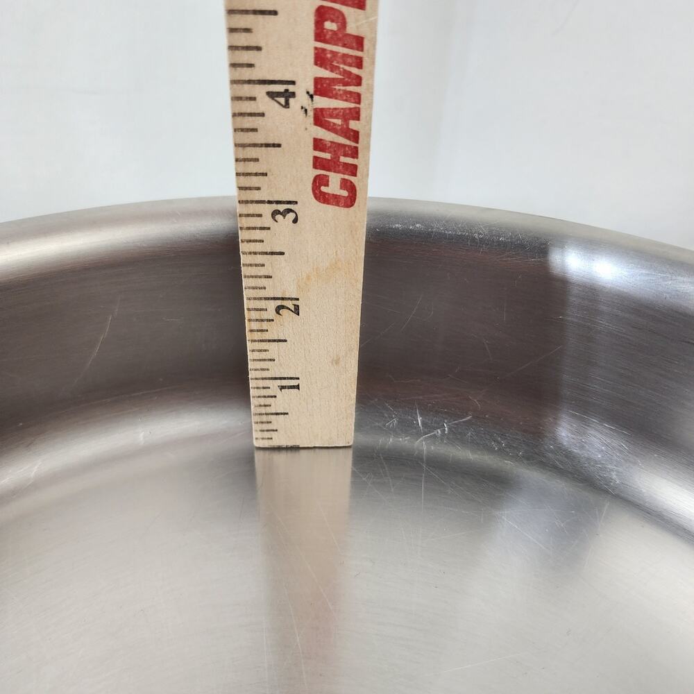 All Clad 6qt Skillet Saute Frying Pan With Lid 13" Stainless Steel Double Handle - Picture 10 of 12